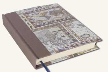 Notebook motif old world map brown